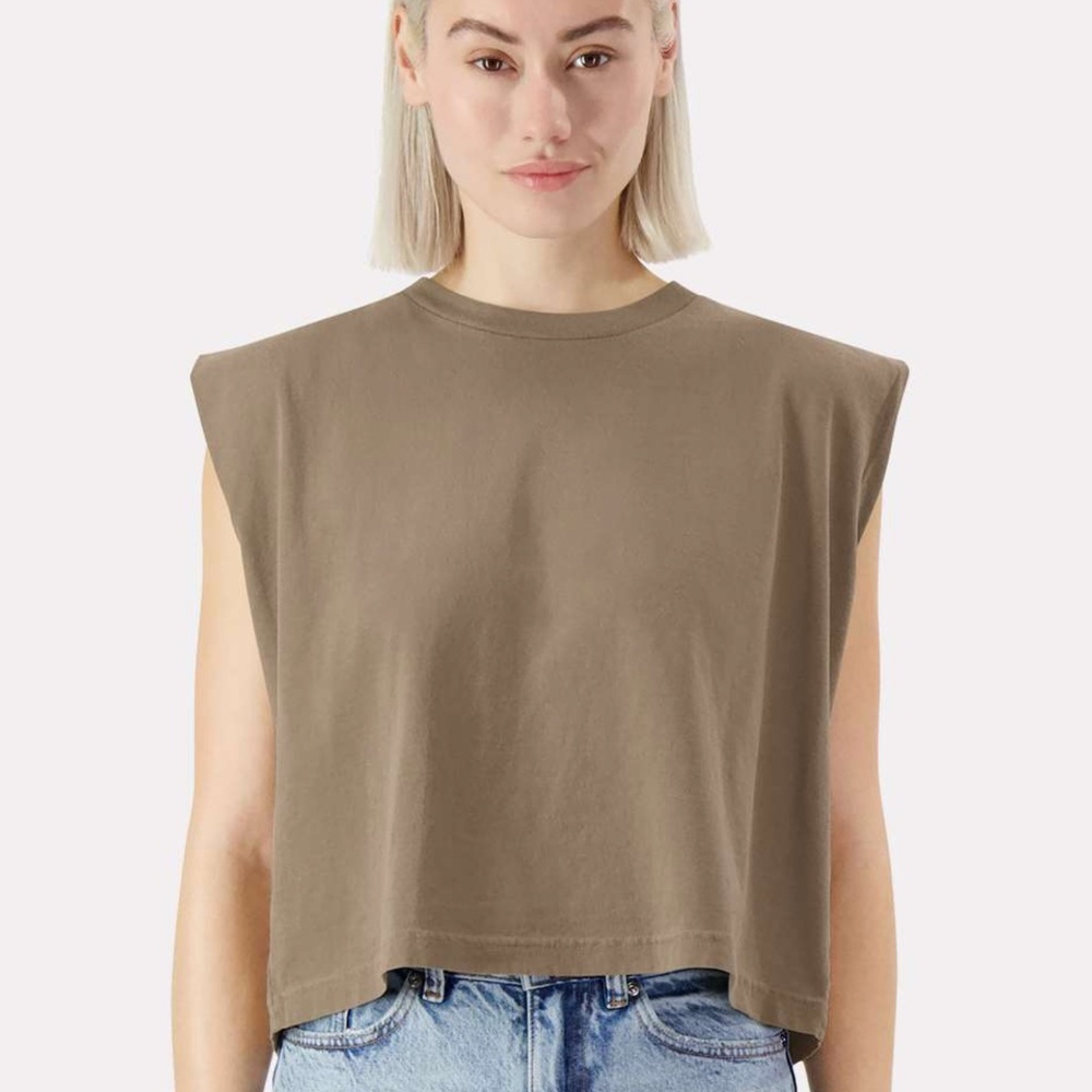 American Apparel Crop Tee Brown NEW